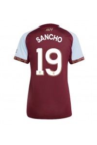 Aston Villa Jadon Sancho #19 Voetbaltruitje Thuis tenue Dames 2025-26 Korte Mouw